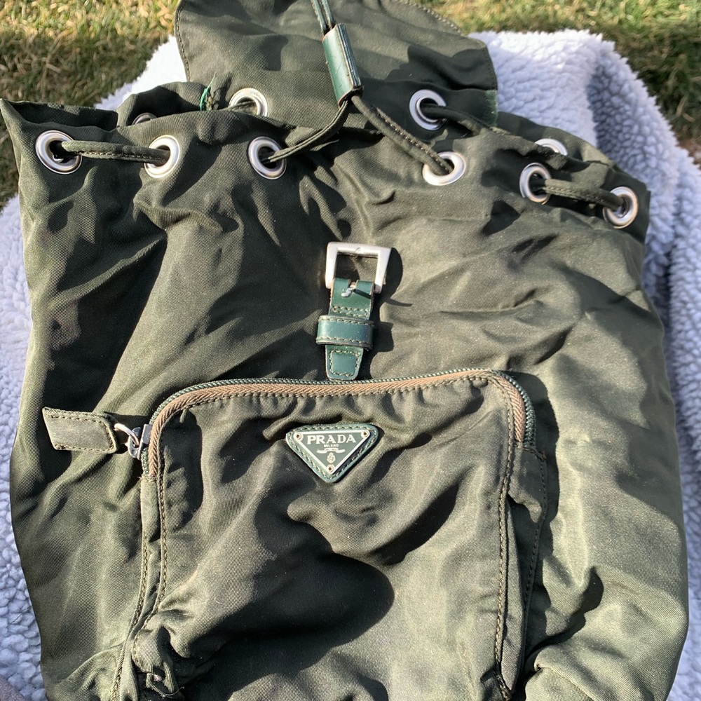 Vintage Green Mini Nylon Prada Backpack